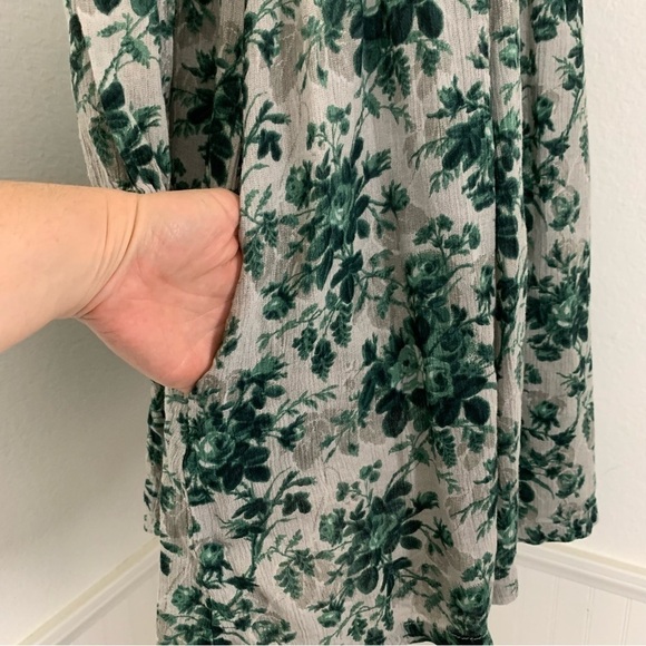 Ralph Lauren Denim & Supply Floral Tunic Top Womens XS Green Pockets Swing - Picture 13 of 16